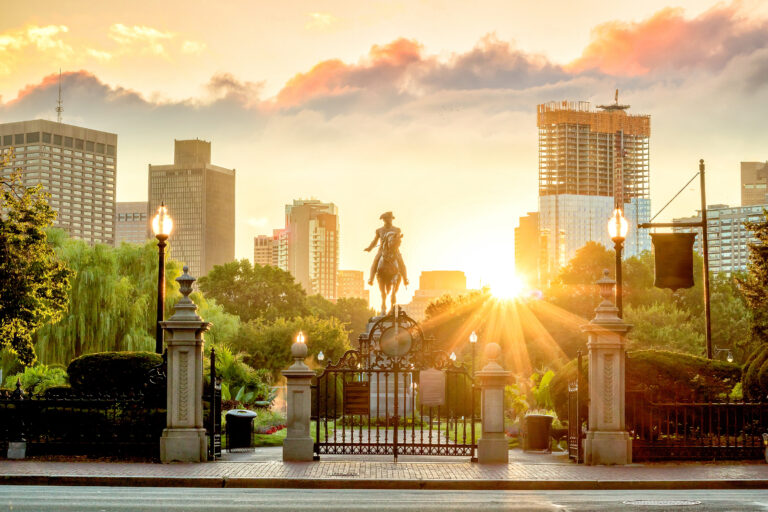 George Washington monument in Public Garden Boston Massachusetts USA