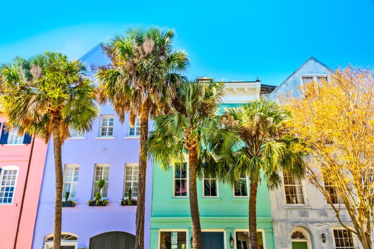 Colorful Rainbow Row, Charleston SC